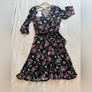 Leota Libby faux wrap knit dress